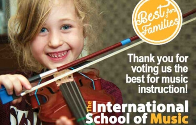 International School of Music voted best for music lessons in Bethesda by Washington Families